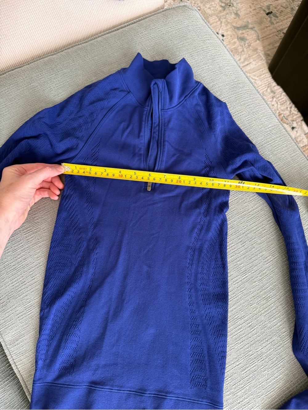 lululemon athletica Women's Royal Blue Half-Zip Long Sleeve Top